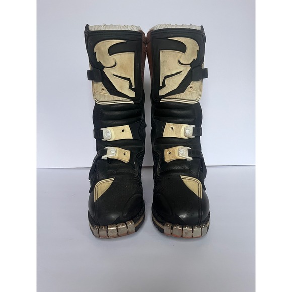 Thor Kids Motocross Dirt Bike Boots Black White Buckle Protective Gear Size 4